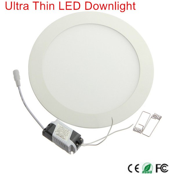 LED panneau lumineux Ultra mince plafond encastré Downlight 3w 4w 6w 9w 12w 15w 25w rond LED Spot lumière AC85-265V
