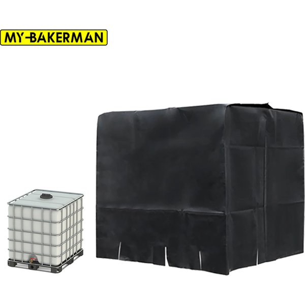 Schwarze IBC-Wassertank-Schutzhülle, 1000 Liter, Tragetasche für den Außenbereich, wasserdicht, staubdicht, Sonnenschutz, Garten, Hof, Regenbehälter