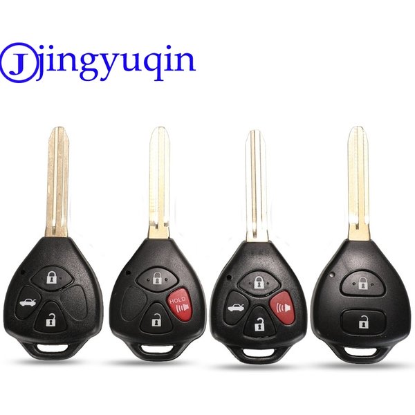 Jingyuqin 4 boutons télécommande voiture clé coque housse Fob remplacement pour Toyota Camry Avalon Corolla Matrix RAV4 Venza Yaris 3 + 1