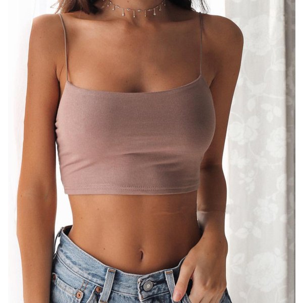 Sexy Tank Top Black Halter Crop Tops Women Summer Camis Backless Camisole Fashion Casual Tube Top Female Sleeveless Cropped Vest