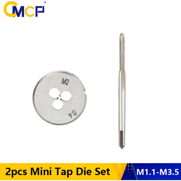 CMCP – jeu de tarauds et de matrices à vis métriques M1.1 M2 M2.2 M2.5 M3.5, Machine à main droite, perceuse à filetage, Mini outils de filetage, 2 pièces