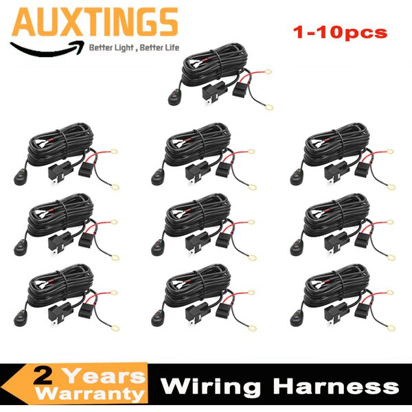 10 x 40A Verkabelungsset mit Relais und Kabelbaum 2,5m für Offroad LED-Lichtleisten 12V 24V Auto Fahrzeug Offroad LED Arbeitsleuchte