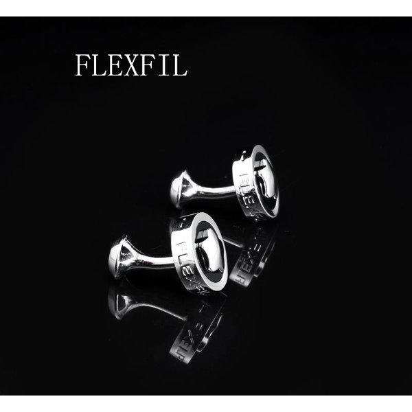 FLEXFIL Luxus-Hemdmanschettenknöpfe für Herren, Marken-Manschettenknöpfe, Gemelos, hochwertige runde Manschettenknöpfe für Hochzeiten, Schmuck