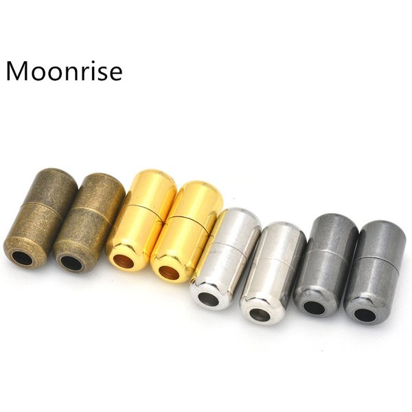 6Pcs Barrel Copper Screw Clasps Cord End Caps Connector For Bracelet Necklace Jewelry Making Hole size 3.6mm