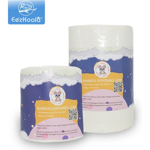 EezKoala-Doublures de couches bionickel ables et jetables, doublures de couches de poulet, doublures de couches de gril, insert en rayonne de bambou 100%, 1PC