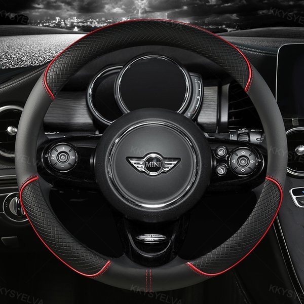 Juste de volant de voiture en cuir microcarence, accessoires auto, compatible avec MINI Cooper R50, R55, R56, F57, Wlman, Countryman, Wlvan Coupé