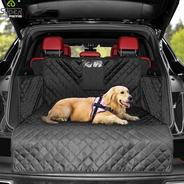 Juste de siège de voiture noire résistante à l'usure pour chien, housse de doublure durable, imperméable, portable, coffre SUV, protège le véhicule, facile à installer