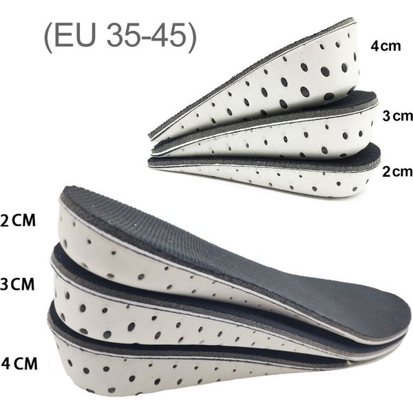 Einlegesohle zur Erhöhung der Höhe, 1 Paar, hart, atmungsaktiv, Memory-Schaum, Fersenhebeinsätze, Schuhheber, Schuhpolster, Aufzugs-Einlegesohlen für Unisex