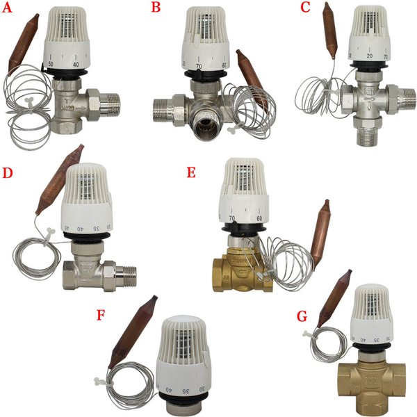 System Temperature Controller Valve Energy Save 30-70 Degree DN15-DN32 Brass 2/3 Way Straight Thermostatic Radiator Valve for He