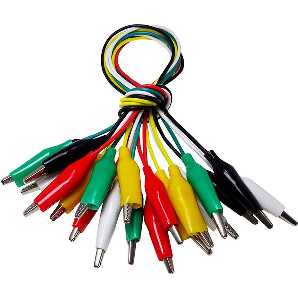 10pcs Alligator Clips Electrical DIY Test Cable Power Supply Cord Double Ended With Clamp Repair Color Crocodile Clip Lead Wires