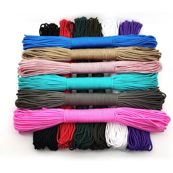 3mm Paracord Lanyard Rope Parachute Cord Hiking Camping Clothesline Tactical Bracelet Accessory Bracelet One Core 100ft 328ft