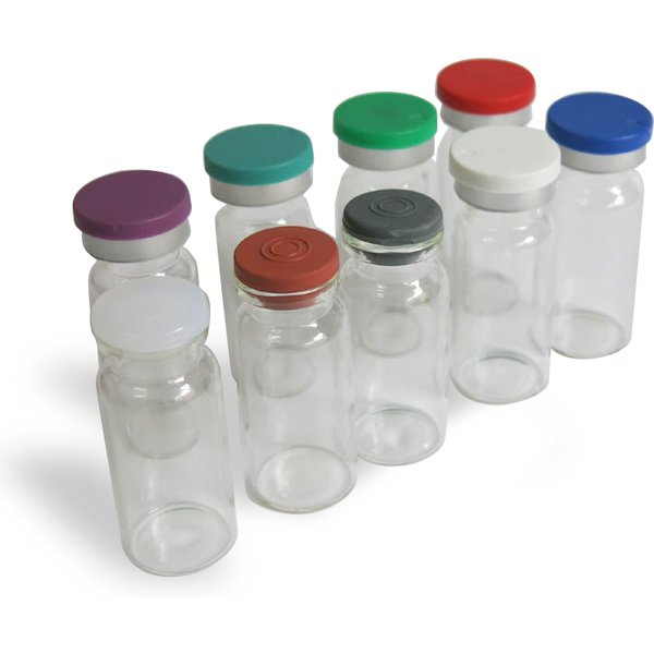 Flacon en verre d'injection Transparent 100x10ml, avec Cap1 en plastique et Aluminium, flacon en verre Transparent 3oz, récipients en verre 10cc