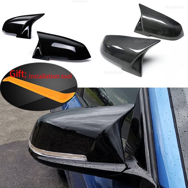 Couvercle de rétroviseur noir carbone, 2 pièces, pour BMW série 1 2 3 4 X M 220i 328i 420i F20 F21 F22 F23 F30 F32 F33 F36 X1
