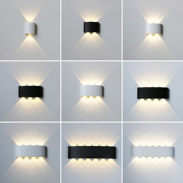 LED Wand Lampe Wasserdichte Outdoor Wand Licht Veranda/Garten/Schlafzimmer Innen Moderne Nordic Leuchte Leuchte 2/4/6/8/10/12W AC85-265V