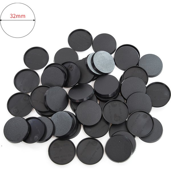 25mm/32mm/40cmm Round Plastic Model Bases for Wargames Table Games Diy Toy Miniature Model People Base 20pcs/40pcs/60pcs