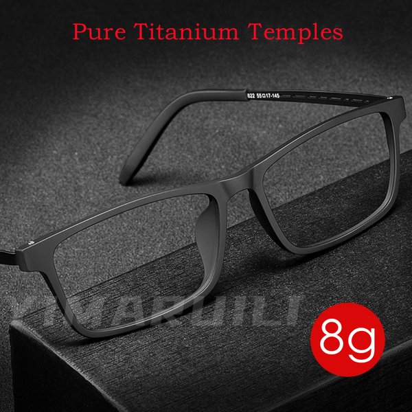 YIMARUILI Ultra-léger mode TR90 lunettes femmes pur titane carré flexible optique Prescription hommes montures de lunettes 8822T