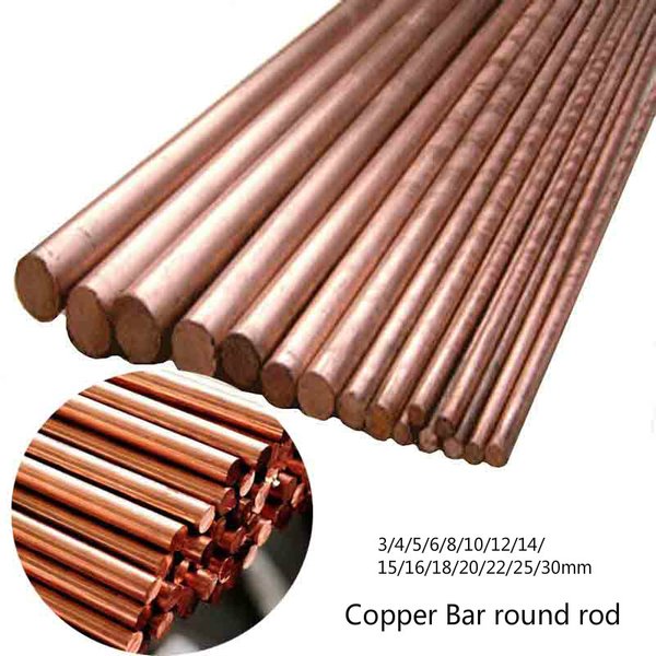 5Pcs ~1pcs 36 Sizes of Copper round rod/bar length 100 mm Diameter 3/4/5/6/8/10/12/14/15/16/18/20/22/25/30mm Copper Bar