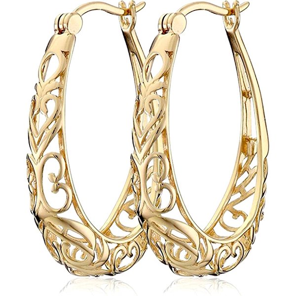 Huitan – boucles d'oreilles creuses élégantes pour femmes, Style ethnique, couleur or, simples, bijoux de fiançailles, de mariage, de fête, nouveaux articles