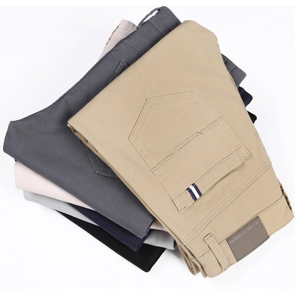 Classic 6 Color Casual Pants Men Spring Autumn New Business Fashion Comfortable Stretch Cotton Elastic Straigh Jeans Trousers