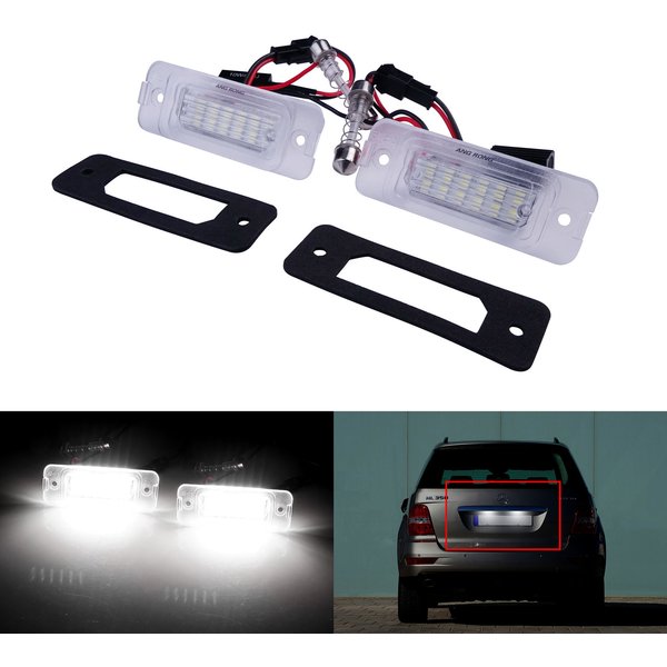 2x Canbus White LED License Number Plate Light Lamps For Mercedes Benz M GL R Class W164 X164 W251