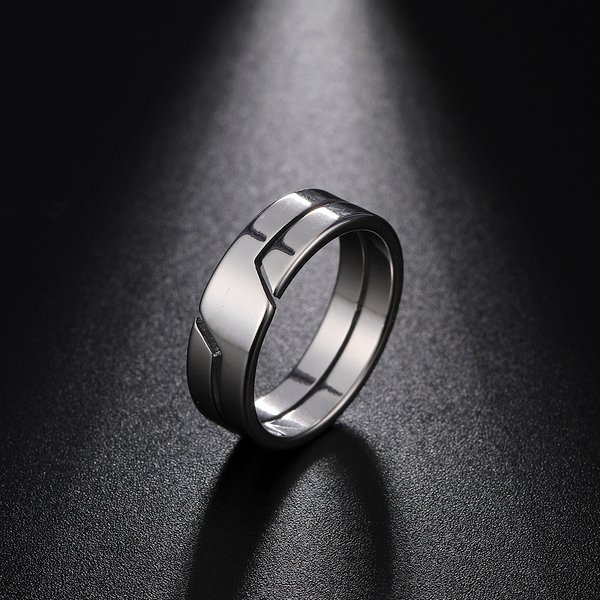 Skyrim Fashion Simple Stainless Steel Couple Ring for Men Women Casual Finger Rings Jewelry Engagement Anniversary Gift 2025 New