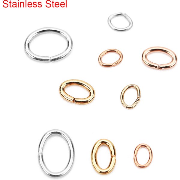 100pcs Oval Strong Stainless Steel Split Jump Rings 3*4/4*6/6*8m Necklace Connectors For Diy Jewelry Making Bracelet Accessories