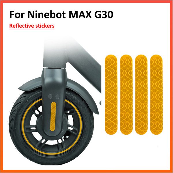 Autocollant réfléchissant anti-poussière pour couverture de roue avant et arrière, pour Scooter électrique Ninebot Max G30, avertissement