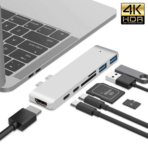 USB 3.1 Typ-C Hub zu HDMI Adapter 4K Thunderbolt 3 USB C Hub 3.0 TF SD Reader Slot PD für MacBook Air 13 15 Pro 14 M4 M3 M2 M1
