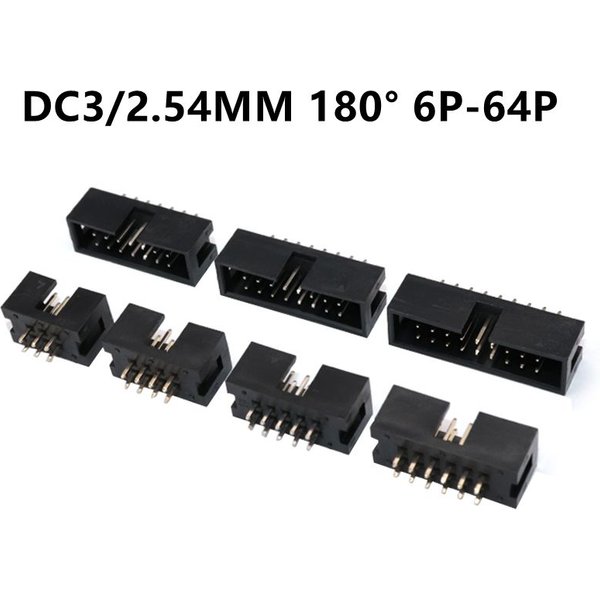 10PCS IDC/JTAG 2,54 DC3 Männlichen Pin PCB Header Stecker 2*3/4/5/6/7/8/26/40P Gerade Cker Buchse Box header pitch 2,54mm