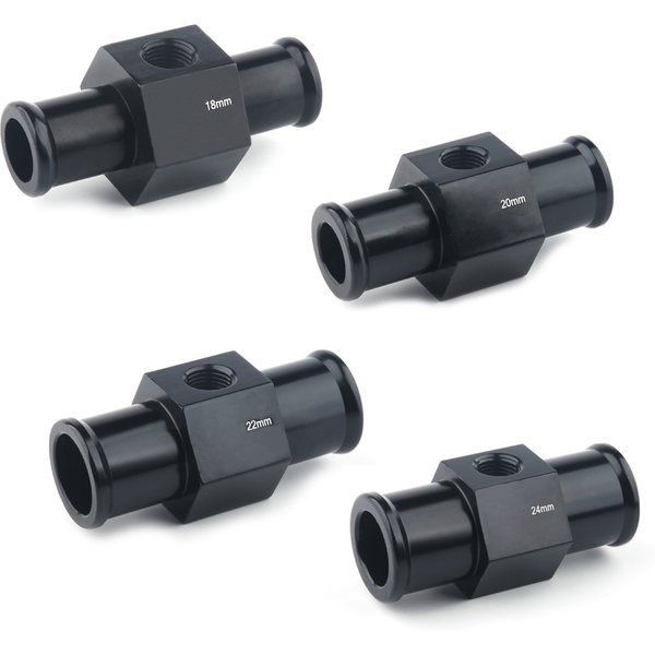 1/8 Npt Hose Adapter Water Temp Joint Pipe Sensor Black Water Temp Gauge Radiator Temperature 18MM 20MM 22MM 24MM