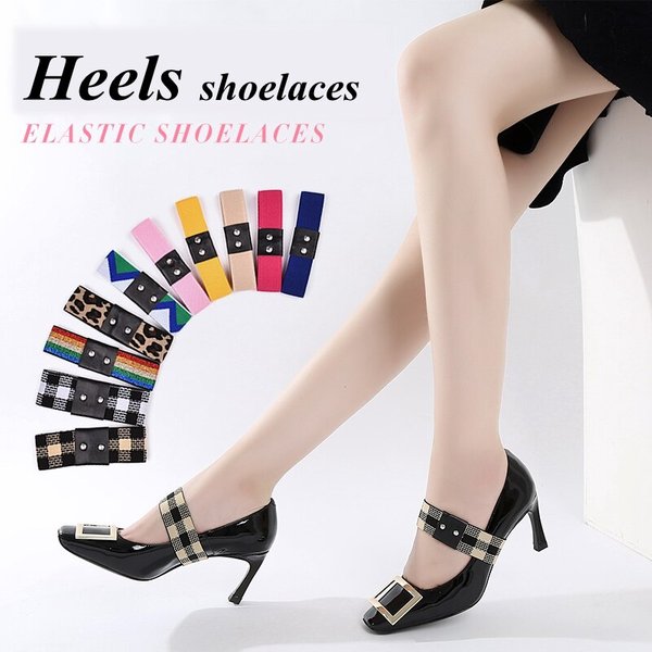 1 Paar Gummiband für Frauen Heels Schnürsenkel neue Mode keine Krawatte faule Schnürsenkel Schnalle Schnürsenkel High Heels Neuheit Schnürsenkel
