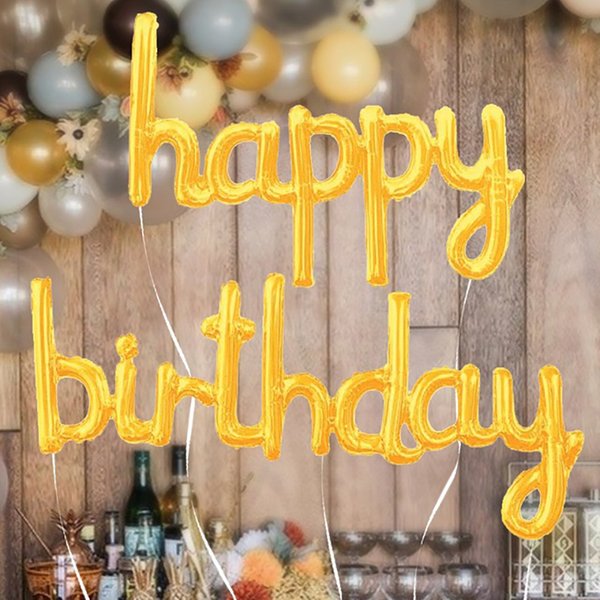 Happy Birthday Balloons Script Balloon Birthday Party Decorations Kids Baby Shower Globos Rose Gold