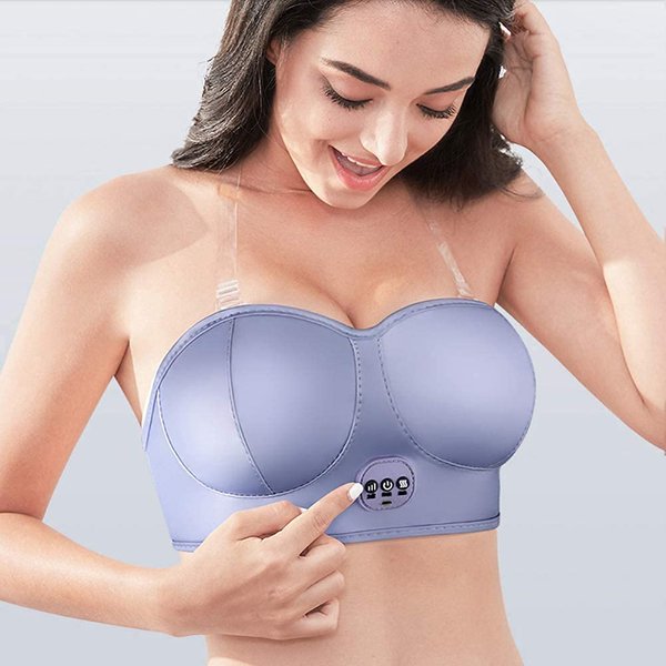 Soutien-gorge électrique de massage des seins, sans fil, amélioration des seins avec fonction de compression chaude pour l'agrandissement des seins