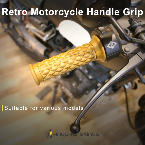 Poignées de guidon de moto en caoutchouc rétro 7/8 "22mm poignées de moto antidérapantes compatibles avec ATV moto Pit Bike