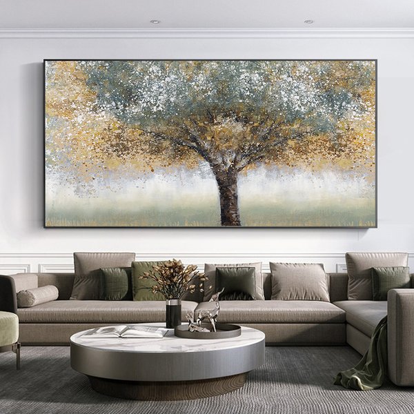 Abstract Tree Painting Print on Canvas Wall Art Poster Decor Modern Landscape Picture