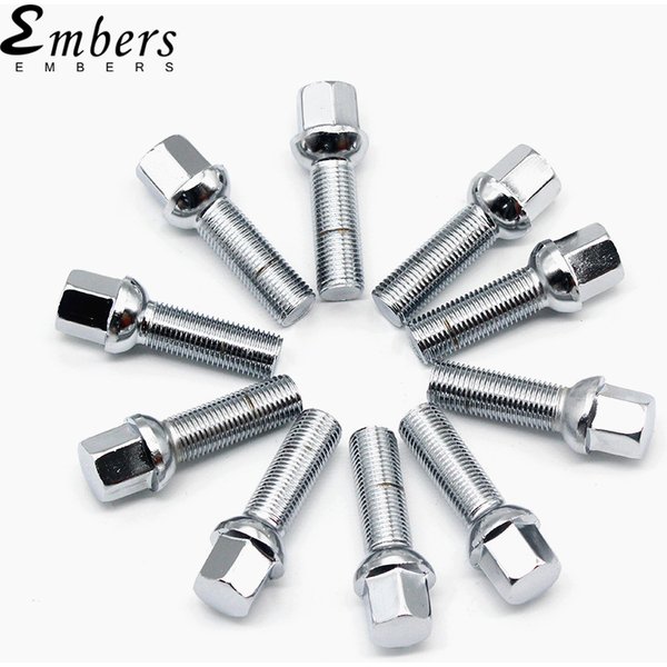 Embers Radbolzen aus Stahl M12x1.5 14x1.5 14x1.25 12x1.25 in Verschiedenen Längen für BMW Volkswagen Audi Mercedes Porsche 10 Stück