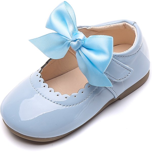 Printemps automne bébé filles chaussures mignon nœud en cuir verni princesse chaussures couleur unie enfants filles chaussures de danse premiers marcheurs