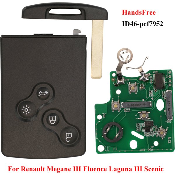 Jingyuqin 433 MHz ID46-PCF7952A Chip Smart Remote Auto Schlüssel Karte Fob Für Renault Megane 3 Laguna 3 Scenic Fluence Keyless Freisprecheinrichtung