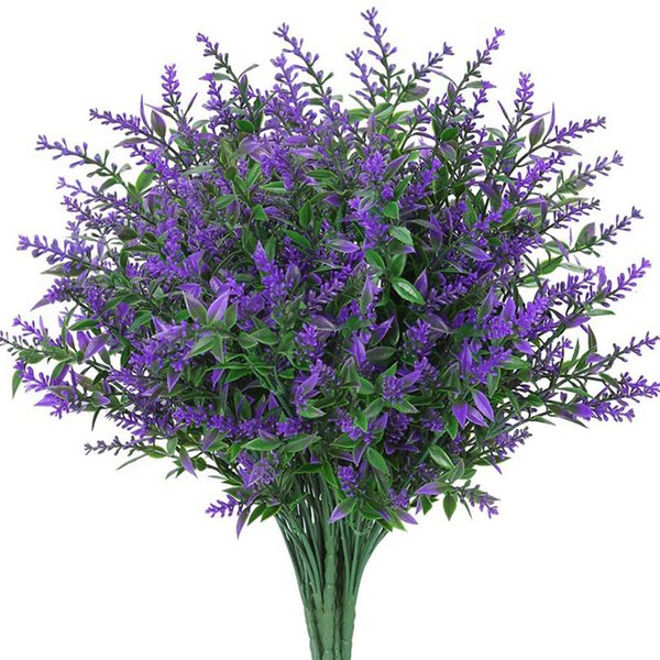 Fleurs artificielles en plastique bon marché, lavande, fausses plantes, herbe de mariage, décoration de jardin de maison, accessoires de photographie DIY, bonsaï d'intérieur