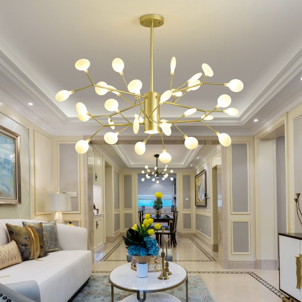 Post Modern branch chandelier fission gold chandelier lighting italian design lamp Living Dining Room Bedroom glass ball light