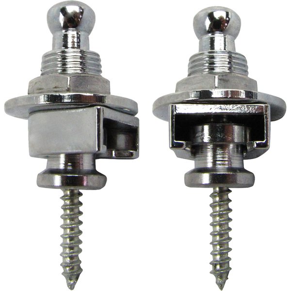 FLEOR Pair of Electric Guitar Strap Locks Skidproof Round Head Straplocks Chrome Guitar Accessories