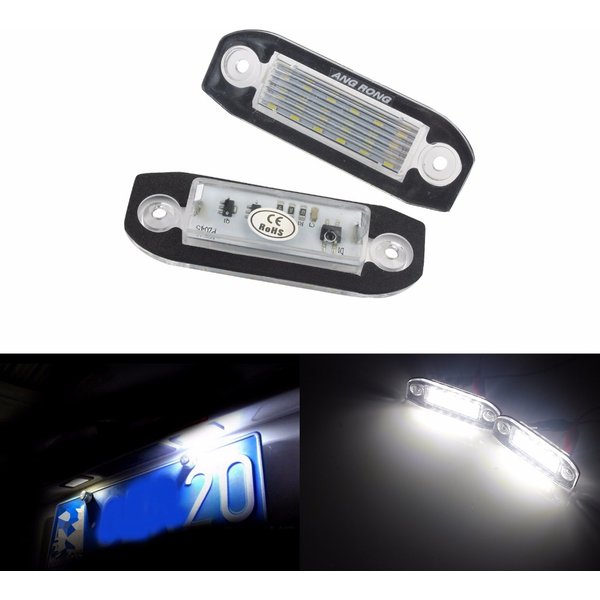 ANGRONG – feu de plaque d'immatriculation LED sans erreur, pour Volvo V70 MK III XC70 MK II 2007 + S60 MK II V60 2010 +
