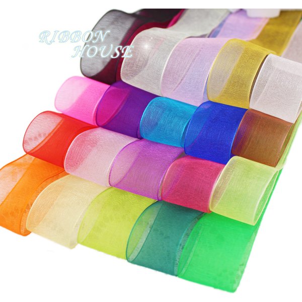 (50 Yards/Rolle) Organza-Band Großhandel Geschenkverpackung Dekoration Weihnachten Seidenbänder Spitzenstoff 12/15/20/25/40/50mm