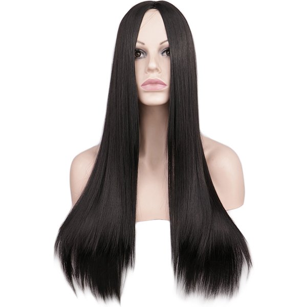 Perruque Cosplay Synthétique Lisse et Longue de 70 cm pour Femme, Couleur Argent Blanc, Fibre Haute Température 100%