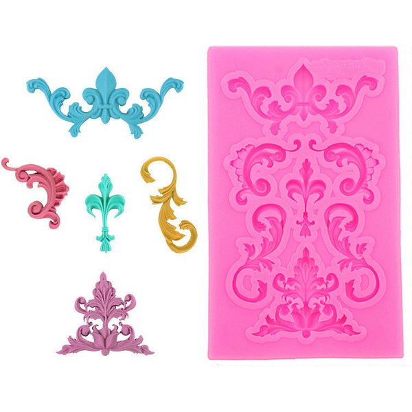 Gadgets Fondant Molds Relief Silicone mold European Retro Relief Lace Fondant Gumpaste Chocolate Candy Clay Silicone Mold