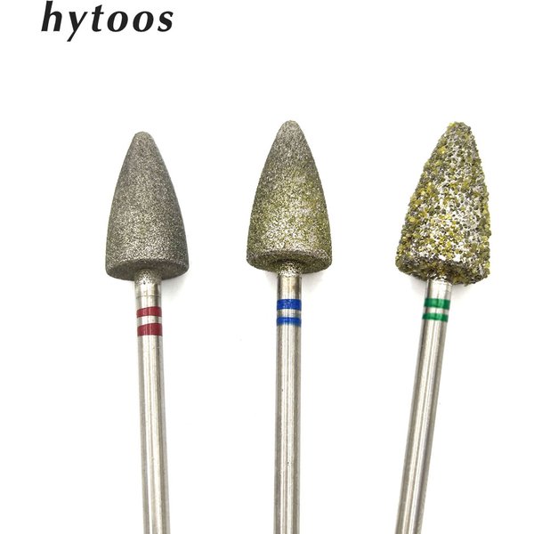 HYTOOS # 60 # 130 # 180 Diamant Pediküre Bohrer 3/32 "Rotary Grat Maniküre Bits Bohrer Zubehör Nagel Bohrer Fußpflege Werkzeuge