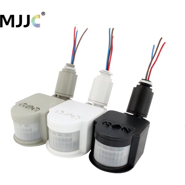 LED-Bewegungssensor, 220 V, 12 V, automatischer Infrarot-PIR-Infrarot-Detektor, 180 Grad drehbar, für den Außenbereich, Zeitschaltuhr, Bewegungssensor