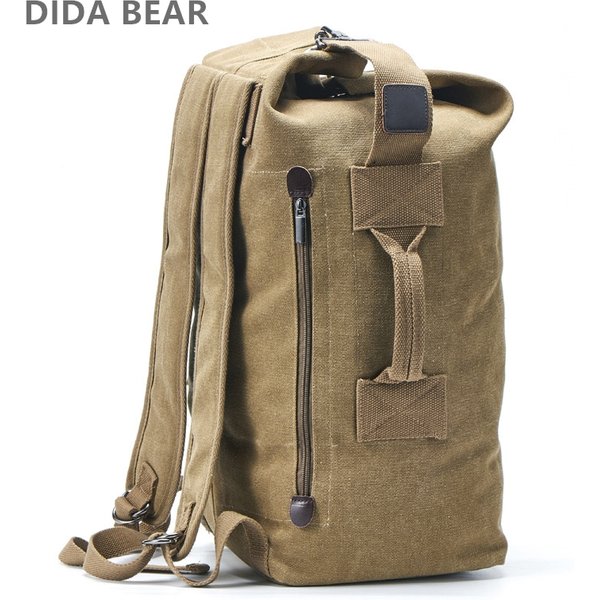 Große Kapazität Rucksack Mann Reisetasche Bergsteigen Rucksack Männlichen Gepäck Leinwand Eimer Schulter Taschen für Jungen Männer Rucksäcke