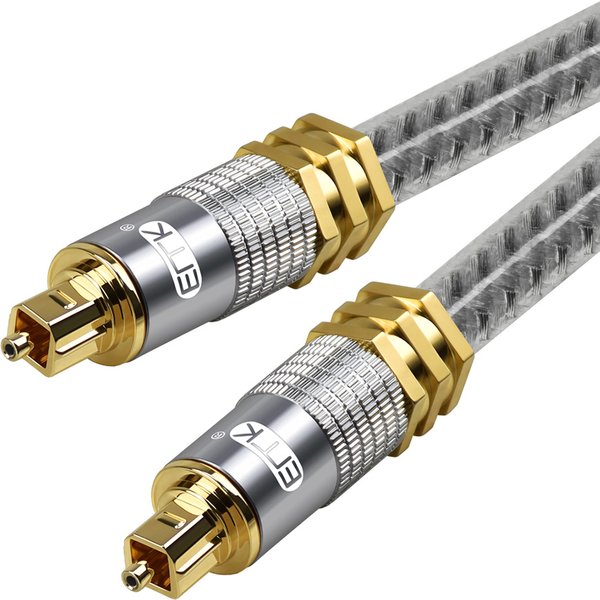 EMK – câble optique Spdif de qualité supérieure OD8.0mm, connecteur métallique plaqué or, câble Audio Toslink à Fiber optique numérique 1m 1.5m 2m 3m 5m