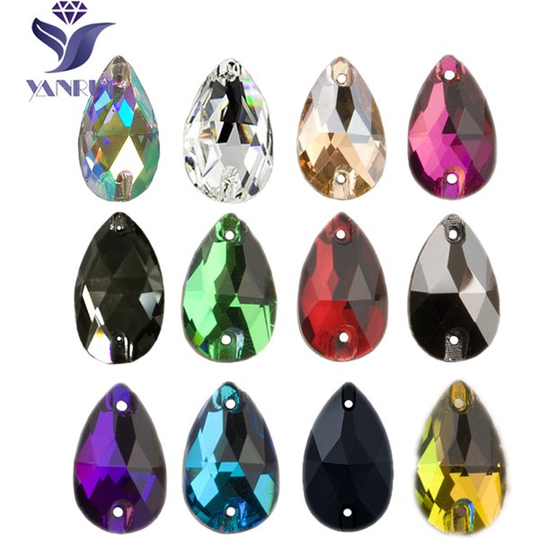 YANRUO 3230 Tropfen AAAAA Qualität Nähen Kristall Flatback Strass Nähen Auf Steine Glas Für Kleider Kleidung Schmuck